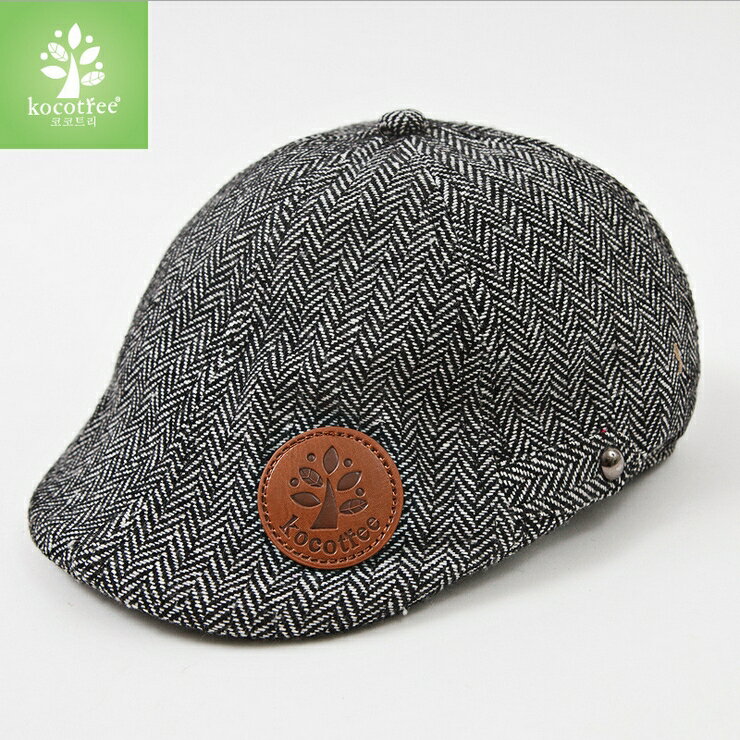 kocotree◆秋冬保暖氣質兒童帽優質簡約質感貝蕾帽-灰色