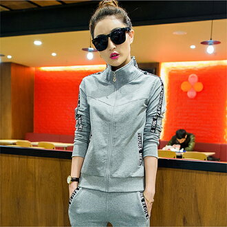 *ORead*運動套裝開衫兩件套長袖修身休閒套裝 (4色M~3XL)