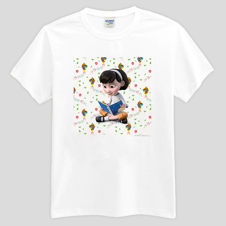 小王子電影版授權 - T恤：【 小女孩的啟發 】短袖中性 T-shirt ( 白 / 粉紅 / 水藍/ 麻灰 )