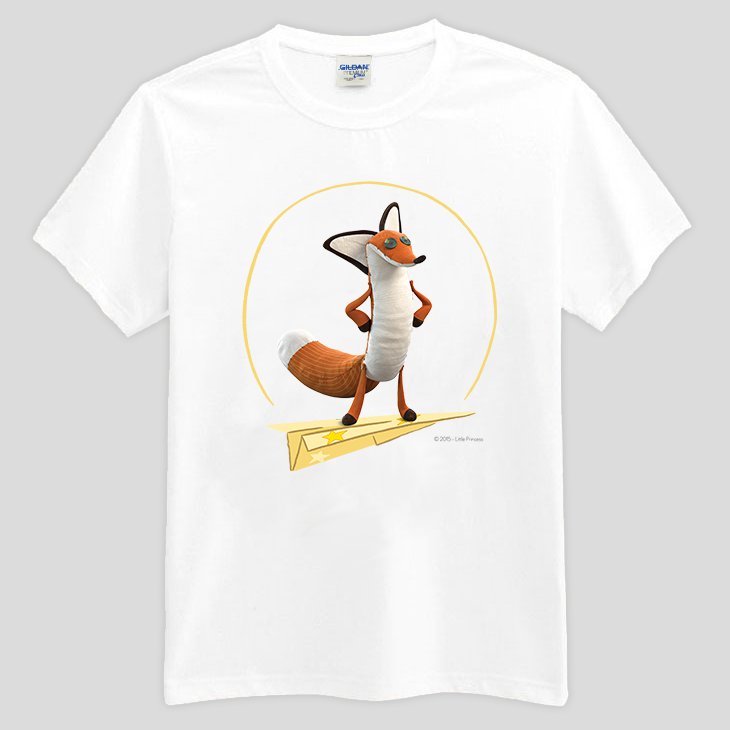 小王子電影版授權 - T恤：【 狐狸好朋友 】短袖中性 T-shirt ( 白 / 粉紅 / 水藍/ 麻灰 / 果綠 )