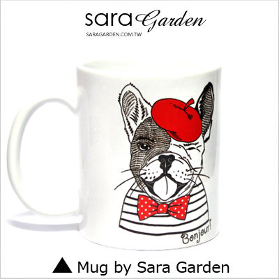 (24H) 客製 質感 彩繪 馬克杯 Mug 情侶 法國 文青 鬥牛犬 咖啡杯 陶瓷杯 杯子 Sara Garden手作【M0320027】