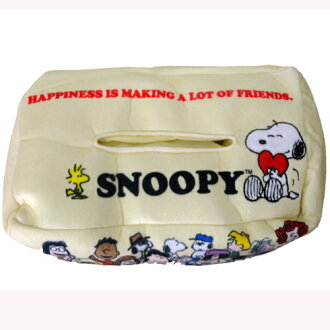 【真愛日本】15073100009電繡絨毛面紙套-SN家族白史奴比 史努比 SNOOPY面紙套日用品 限量