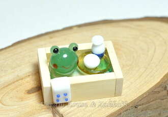 日本硝子 玻璃工藝 青蛙泡湯 擺飾 《和風小物》★ 日本製 ★ Zakka'fe ★