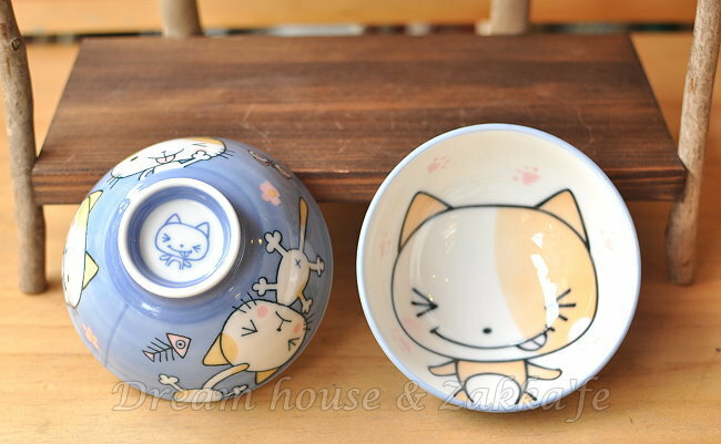 日本製 陶瓷茶碗/兒童碗/飯碗/碗 藍色 貓咪 《 日本進口 》★ Zakka'fe ★