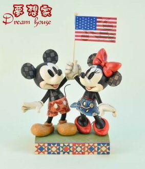 美國ENESCO精品-Jim Shore愛木小灣-DISNEY米奇米妮美國國旗 ★超可愛★