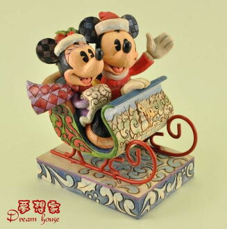美國ENESCO精品-Jim Shore愛木小灣-聖誕米奇米妮雪橇 ★超可愛★