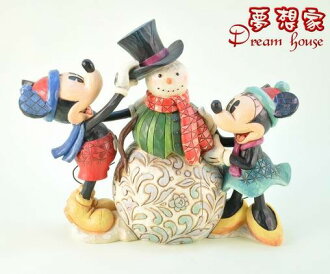 美國ENESCO精品-Jim Shore愛木小灣-米奇米妮雪人 ★超可愛★