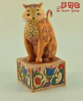 美國ENESCO精品-Jim Shore愛木小灣-花紋貓咪Jasper ★超可愛★