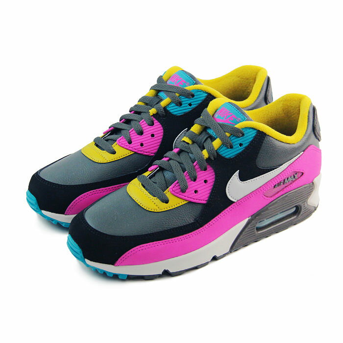 (男)NIKE AIR MAX 90 LTR 休閒鞋 深灰/紫紅/黃-652980200