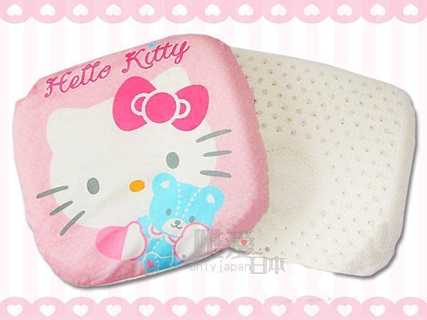 【真愛日本】12112800023 KT方形乳膠枕 三麗鷗 Hello Kitty 凱蒂貓 嬰兒用品 枕頭 正品