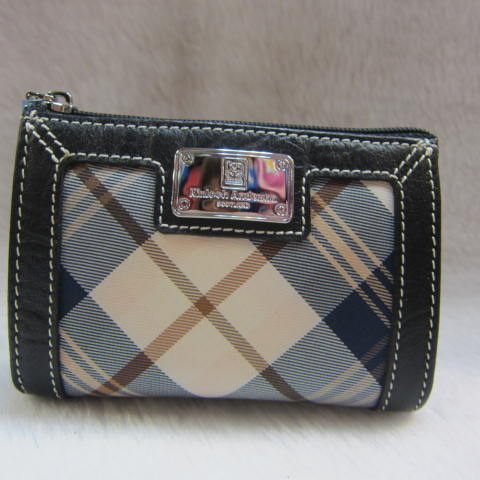 ~雪黛屋~Kinloch Andereson 英國專櫃 零錢包+鑰匙包100%進口牛皮+專利格紋緹花 KA-62511黑