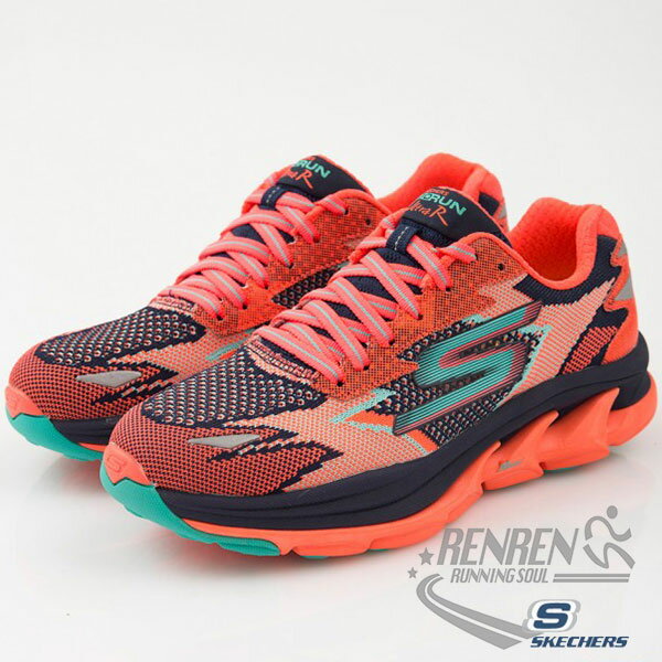SKECHERS 女慢跑鞋GO Run Ultra R (海軍藍x珊瑚紅) 跑步系列路跑簡嫚書代言款