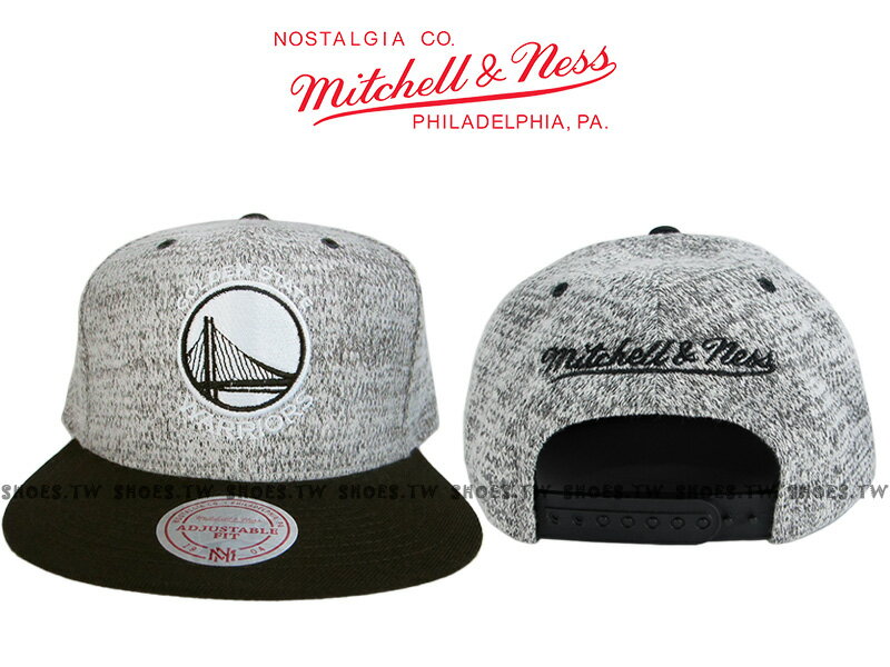 Shoestw【5056036147139】Mitchell & Ness 老帽 SNAPBACK 勇士隊 毛呢 灰