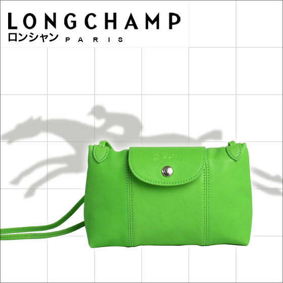 LONGCHAMP LE PLIAGE CUIR小羊皮斜背包綠1061 737代購