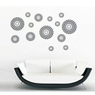 WallFree窩自在 DIY無痕壁貼 牆貼-抽象圈圈 JM7068