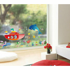 WallFree窩自在 DIY無痕壁貼 韓版裝飾組合牆貼紙-海底探險 AY759