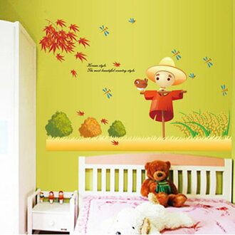 WallFree窩自在 DIY無痕壁貼 牆貼-稻草人 AY710