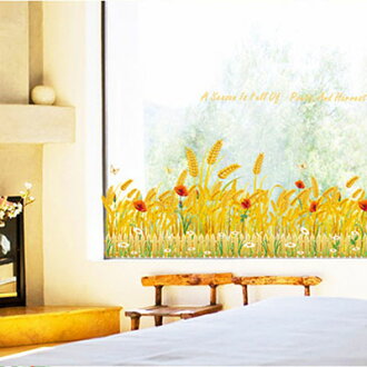 WallFree窩自在 DIY無痕壁貼 牆貼-黃金稻穗 AY7160