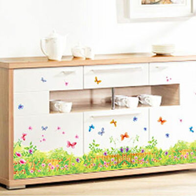 WallFree窩自在 DIY無痕壁貼 牆貼-蝴蝶花園 AY7164