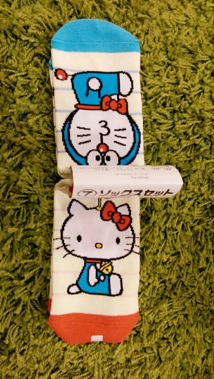 【真愛日本】15123000043 聯名踝襪2雙-KT&DM坐姿條紋米三麗鷗 Hello Kitty 凱蒂貓 襪子短襪棉襪