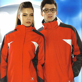義大利名牌 DIADORA 男女運動休閒二件式鋪棉外套-紅灰#DW6301A-#D6301A