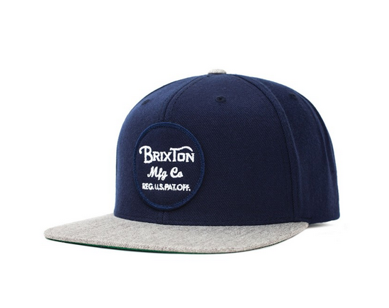 【 BRIXTON 】街頭流行棒球帽 WHEELER 帽款-深藍(NAVY/LIGHT HEATHER GREY)