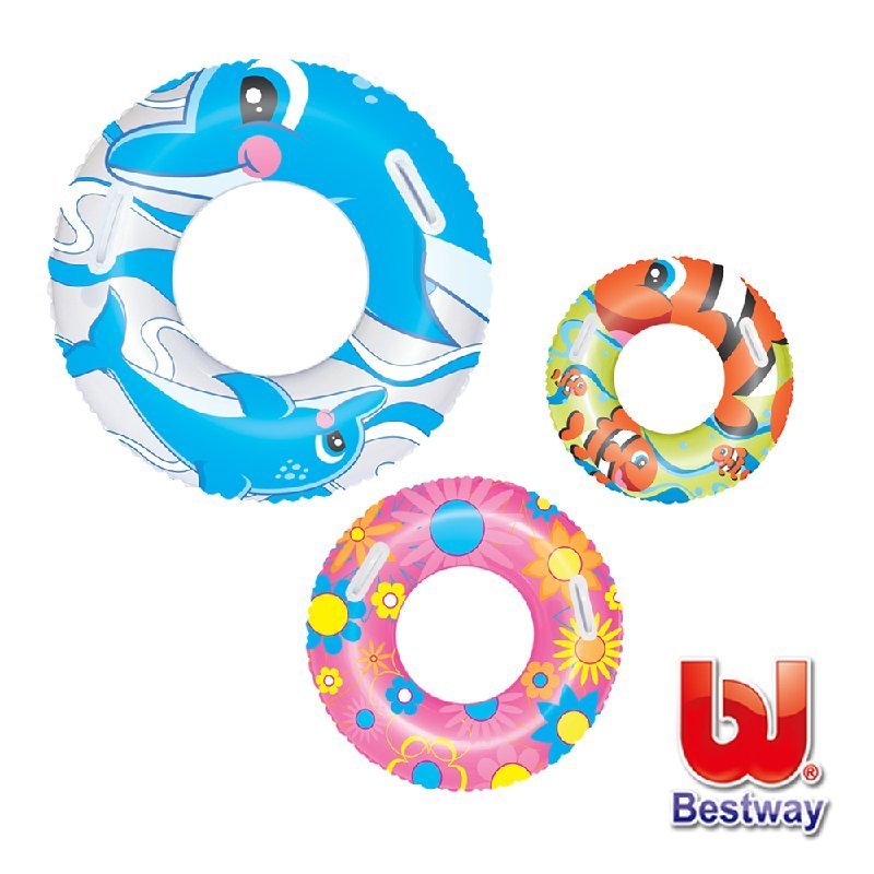 《Bestway》30吋活力充氣泳圈(69-14160)~3款圖案隨機出貨