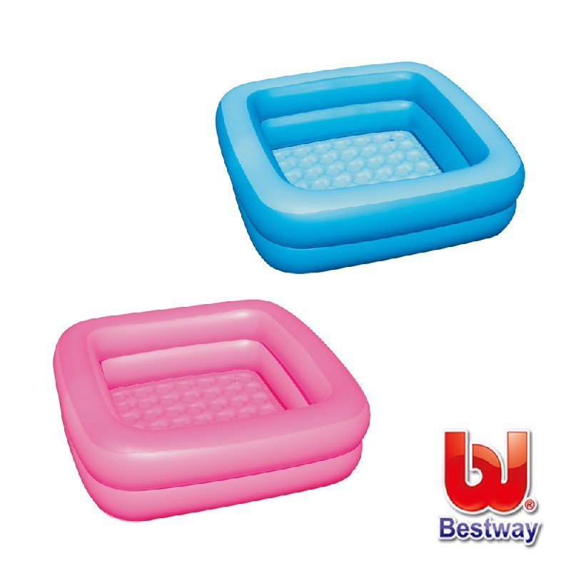 《Bestway》寶寶方型充氣浴盆-藍、粉紅(69-10421)