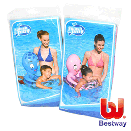 《Bestway》可愛24吋 章魚頭像造型游泳圈-藍色、粉紅色(69-08817)