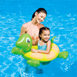 《Bestway》烏龜頭像造型泳圈--黃色、綠色二選一(69-03614-1)