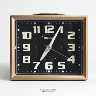 SEIKO精工鬧鐘 方型耀眼金色鈴聲鬧鐘 滑動式靜音秒針 夜光功能 柒彩年代【NV1749】原廠公司貨 - 限時優惠好康折扣