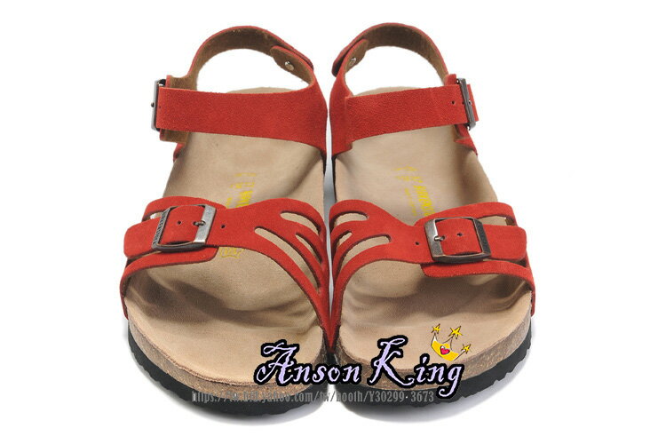 [Anson King]Outlet正品代購birkenstock Bali系列 男女款 真皮 懶人涼拖鞋 紅色