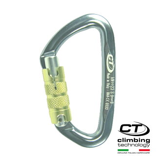 D型鋁合金有鎖鉤環2C45000 Climbing Technology/城市綠洲(攀岩鉤環、義大利製造、鋁合金)