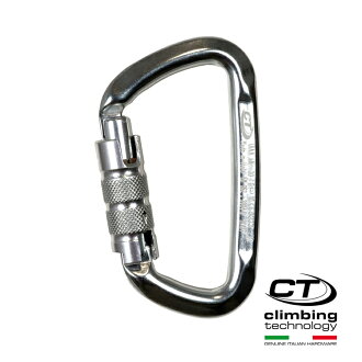 D型鋁合金有鎖鉤環2C47700 Climbing Technology/城市綠洲(攀岩鉤環、義大利製造、鋁合金)
