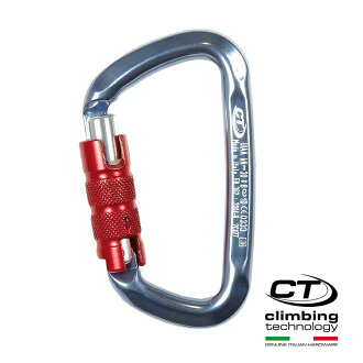 D型鋁合金有鎖鉤環2C47700 Climbing Technology/城市綠洲(攀岩鉤環、義大利製造、鋁合金)