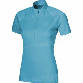 [ HAGLOFS ] 瑞典 PULS II Q SS ZIP TEE 登山抗臭快乾排汗衣/運動T恤 女款短袖半門襟 602535_2AD 青鳥藍 - 限時優惠好康折扣