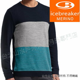 Icebreaker/羊毛衣/排汗衣/美麗諾羊毛/旅遊/登山/滑雪 JN200 輕量毛衣/保暖中層 102326-401 男藍