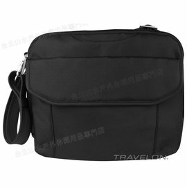 TRAVELON 防盜經典E/W郵差包/旅遊防盜肩包/防盜鋼網/防搶/出國旅遊 TL-42758 黑 旅行用品/台北山水