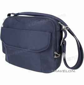 TRAVELON 防盜經典E/W郵差包/旅遊防盜肩包/防盜鋼網/防搶/出國旅遊 TL-42758 藍 旅行用品/台北山水