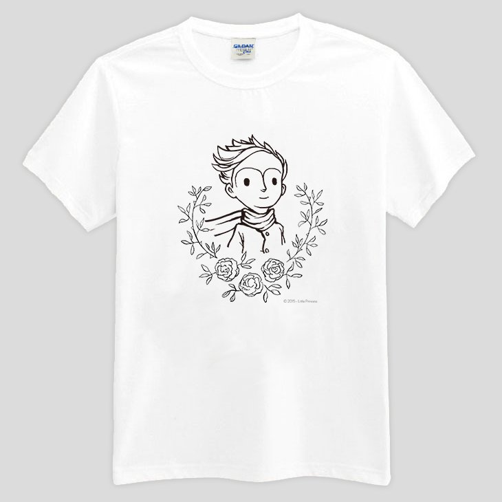 小王子電影版授權 - T恤：【 小王子的愛戀 】短袖修身 T-shirt ( 白 / 粉紅 / 水藍/ 麻灰 / 果綠 / 黃 )