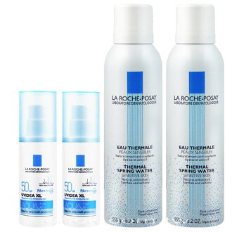 LA ROCHE-POSAY理膚寶水 全護水感輕透防曬露(SPF50+PPD18)30ml(透明色)(2入)+贈舒緩噴液150mlx2