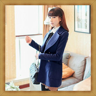 毛呢外套 長版大衣-正韓保暖優雅羊毛女風衣8色53g4【韓國進口】【米蘭精品】