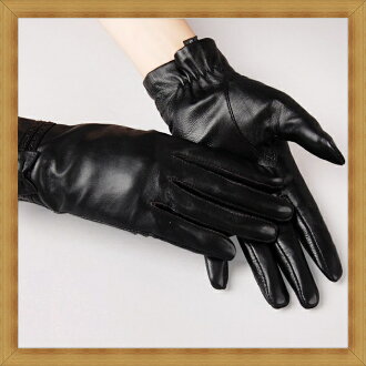 女手套 保暖配件-秋冬防寒時尚女皮革手套2色53m18【義大利進口】【米蘭精品】