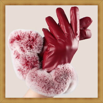 觸控手套 女配件-秋冬保暖防寒時尚真獺兔毛女手套7色53m23【義大利進口】【米蘭精品】