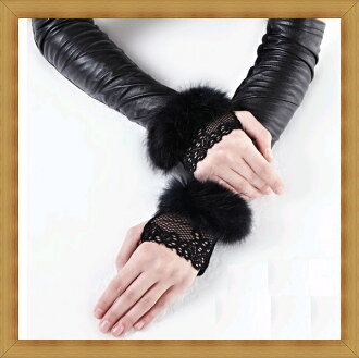 女手套 保暖配件-秋冬防寒時尚真兔毛女手套53m24【義大利進口】【米蘭精品】