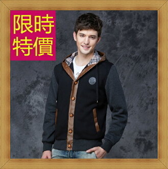 連帽外套 男外套-日系潮流休閒男運動服2色58m54【日本進口】【米蘭精品】