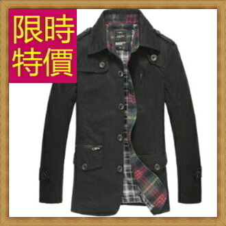 風衣外套 長版大衣-正韓保暖修身男外套3色59r15【韓國進口】【米蘭精品】