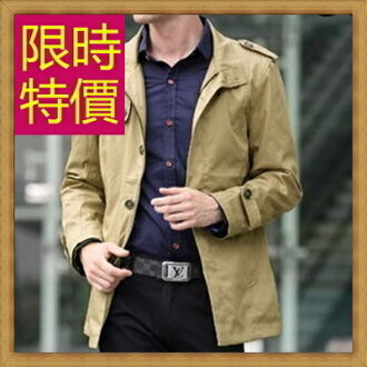 風衣外套 長版大衣-正韓保暖修身男外套3色59r16【韓國進口】【米蘭精品】