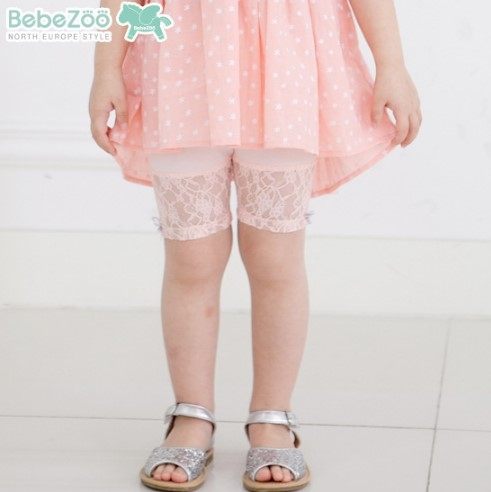EMMA商城~夏季韓國童裝白色粉色純棉柔軟蕾絲花邊內搭褲.打底褲