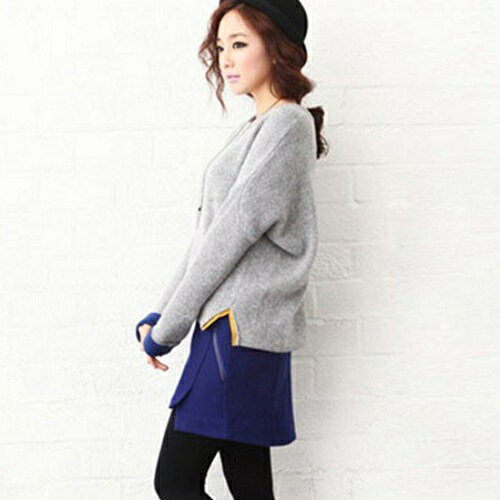 *ORead*韓版蝙蝠衫毛衣套裝裙兩件套 連身裙(灰色S~XL)